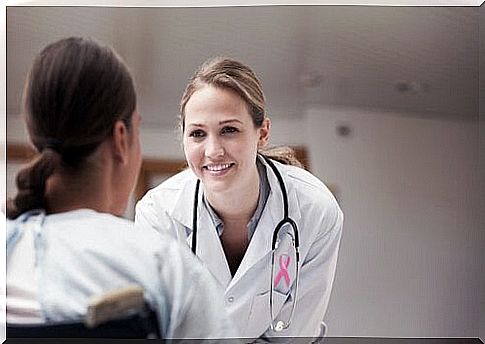 A doctor and a patient talking together