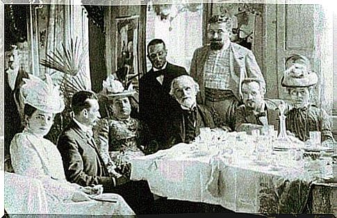 Giuseppe Verdi in a dinner party.