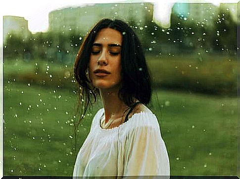 A woman who enjoys the rain.