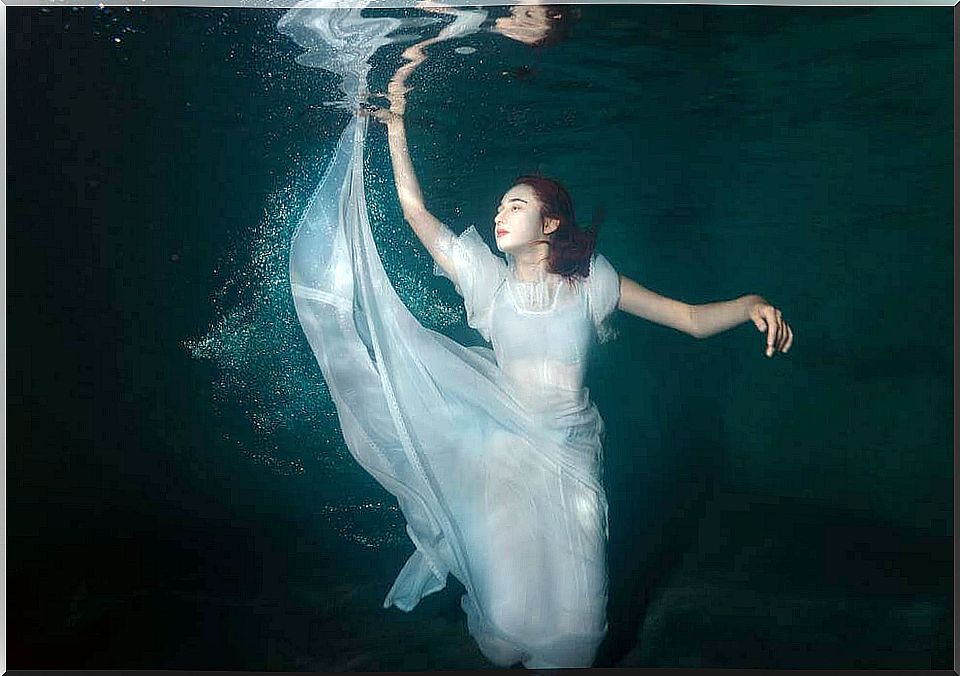 Woman under water