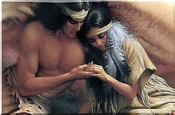 Sioux legend: Native American couple together